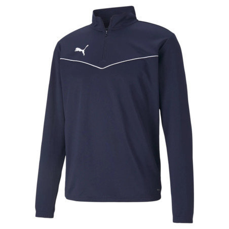 PUMA TEAMRISE 1/4 ZIP TOP BLEU MARINE