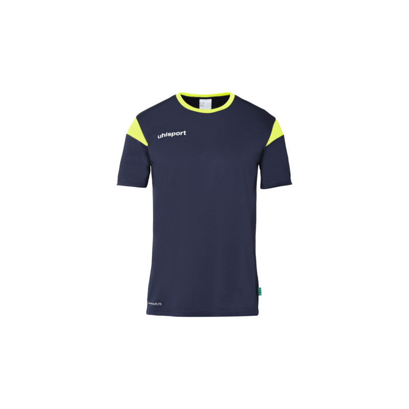 MAILLOT UHLSPORT SQUAD 27 MC BLEU MARINE/JAUNE FLUO