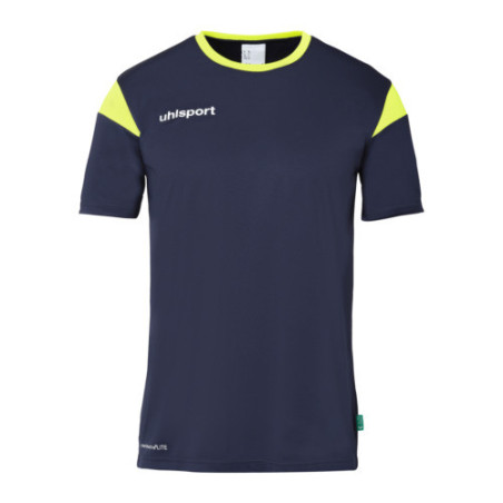 MAILLOT UHLSPORT SQUAD 27 MC BLEU MARINE/JAUNE FLUO