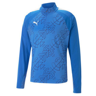 PUMA TEAMLIGA 1/4 ZIP TOP GRAPHIC BLEU