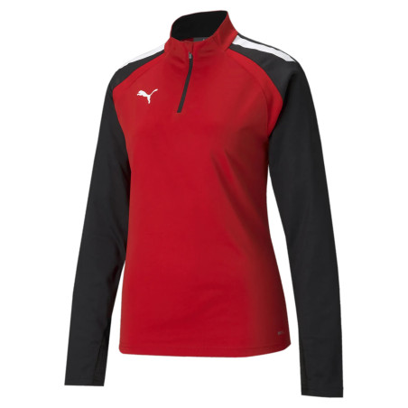 PUMA TEAMLIGA 1/4 ZIP TOP WMN ROUGE