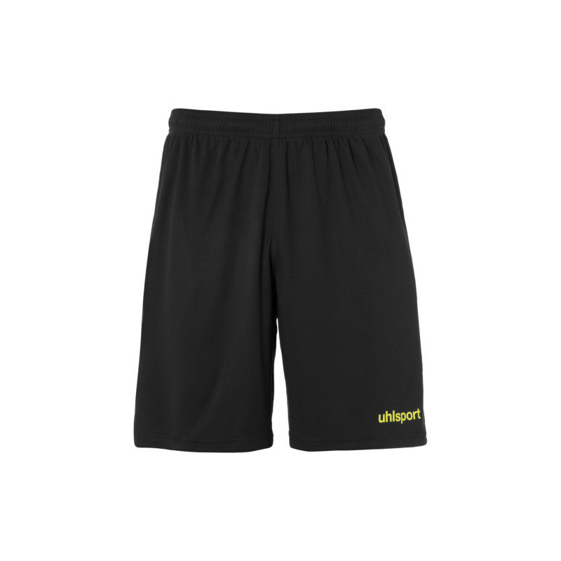 UHLSPORT CENTER BASIC SHORT WITHOUT SLIP NOIR/JAUNE FLUO