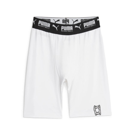 PUMA HOOPS TEAM SHORT BASELAYER BLANC