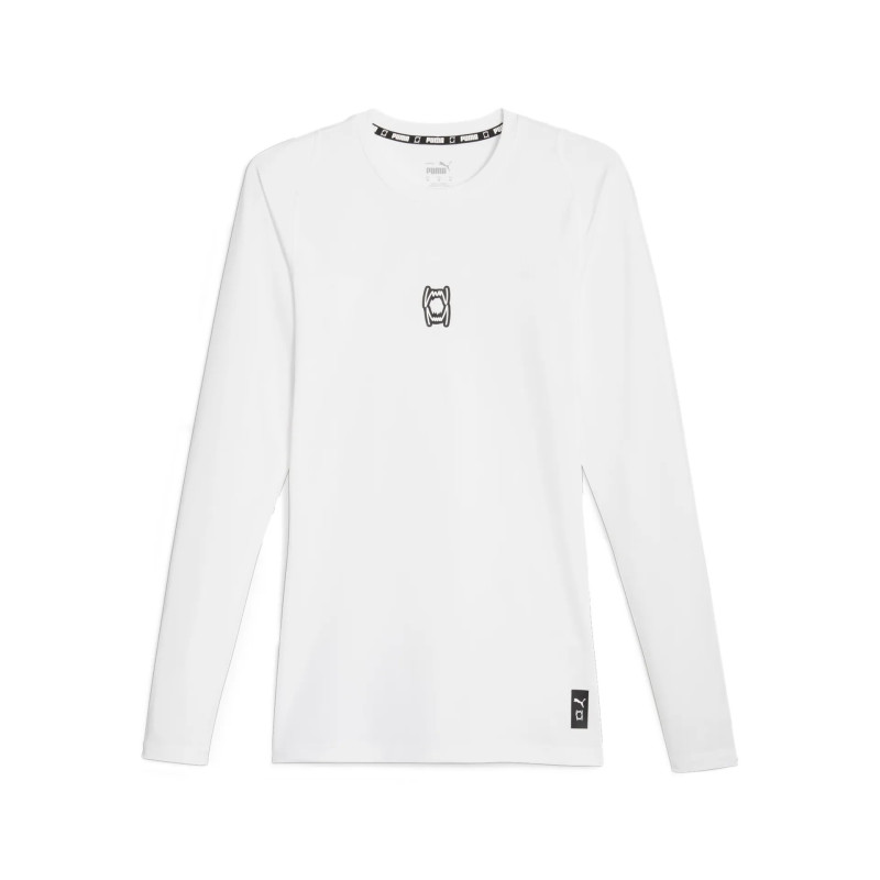 PUMA HOOPS TEAM LS BASELAYER BLANC