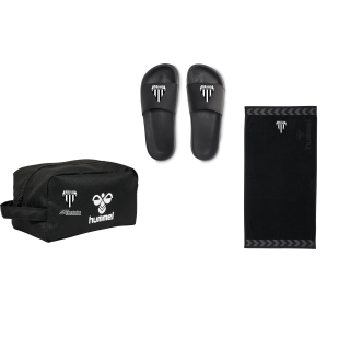 1-AS BERCK Pack : Trousse de toilette + Claquettes + Serviette